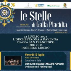 12 Luglio 2024 L’Orchestrona della Scuola di Musica popolare di Forlimpopoli in Piazza San Francesco a Ravenna