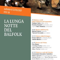 Sabato 6 Luglio – Al Palazzo San Giacomo di Russi “La lunga Notte del bal Folk” Uno sconto per gli amici ed i soci della Scuola di musica popolare di Forlimpopoli