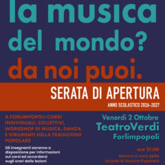 2 Ottobre 2026 Riapre la Scuola di Musica Popolare di Forlimpopoli
